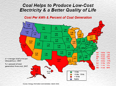 Coal Electricity map