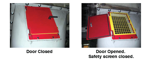 Inspection door in application